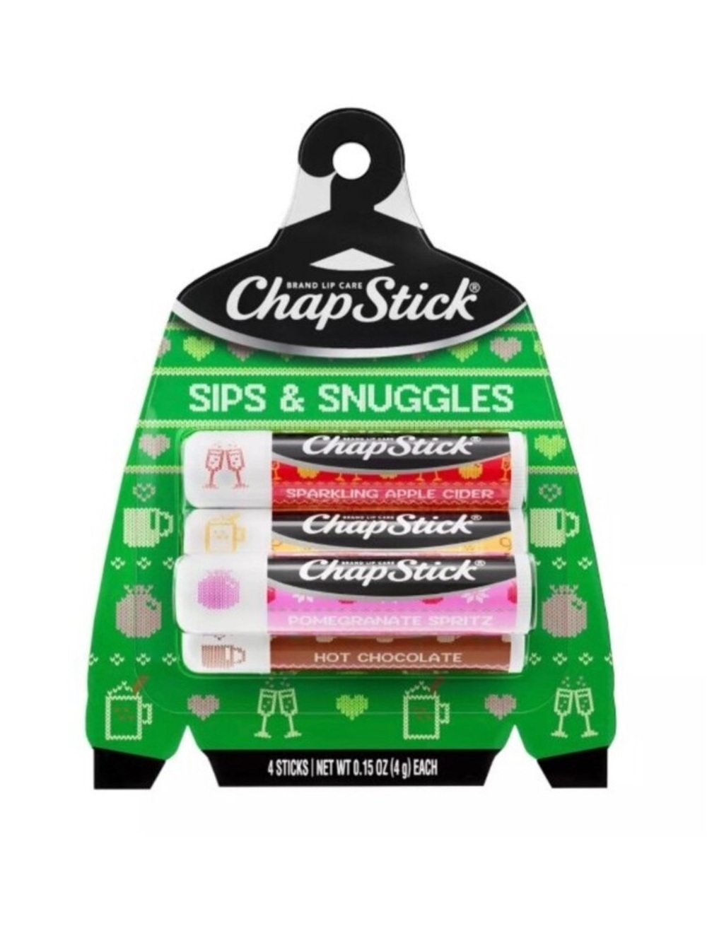 ChapStick Sips & Snuggles Lip Balm 4-Piece Set NEW